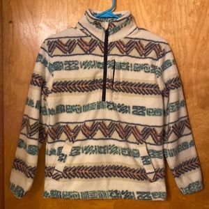Billabong Aztec Fleece Half Zipper Pullover Sweater Sweatshirt Ski Jacket S